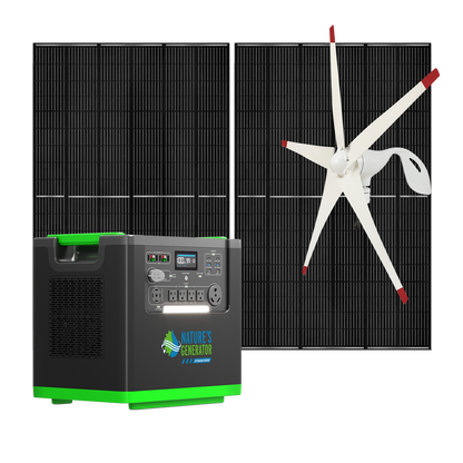 Nature's Generator Lithium 6000 with Solar Panels and Wind Turbine