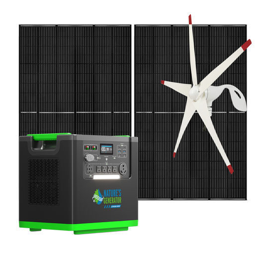Nature's Generator Lithium 6000 with Solar Panels and Wind Turbine